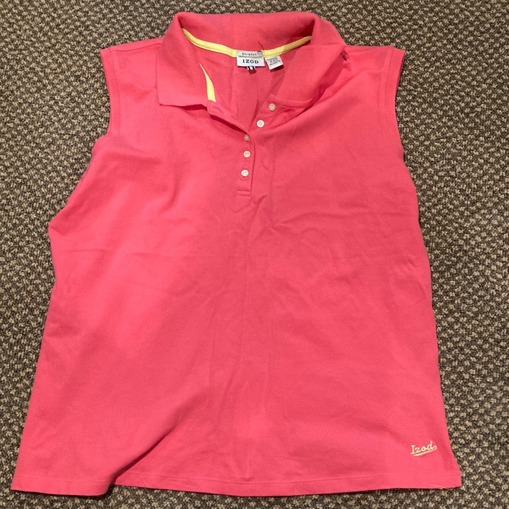 Izod Pink Botton Down Sleeveless Tank